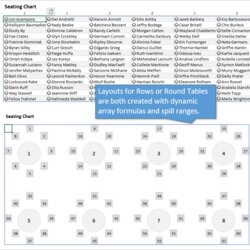 High Quality Seating Chart Excel Template Planner Rows And Round Table Views
