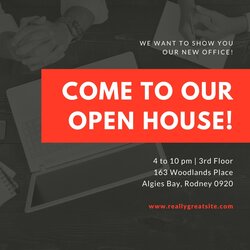 Fantastic Free Printable Open House Invitation Templates Red Black New Office