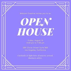 Swell Open House Invitation Template Free Lovely Customize Purple Yellow Invitations Templates