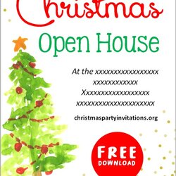 Free Printable Christmas Open House Invitations Templates