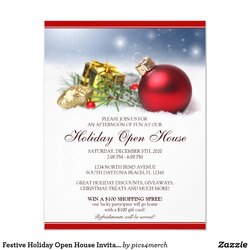 Festive Holiday Open House Invitations Template Corporate Sold