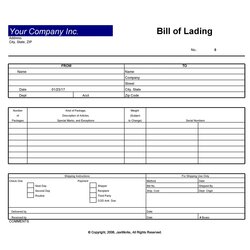 Excellent Printable Sample Blank Bill Of Lading Form Real Images