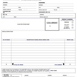 Swell Free Bill Of Lading Forms Templates Samples