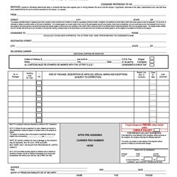 Fine Free Bill Of Lading Forms Templates
