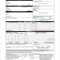 Exceptional Uniform Bill Of Lading Template Standard Form