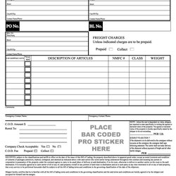 Supreme Free Bill Of Lading Forms Templates