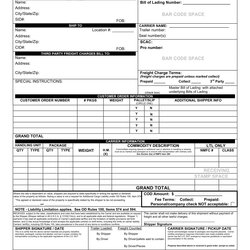 Super Bill Of Lading Form Examples Format Example