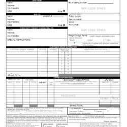Bill Of Lading Form Free Word Templates