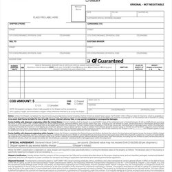 Superb Bill Of Lading Template Free Word Templates Form
