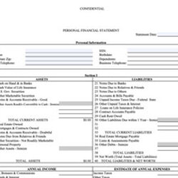 Personal Financial Statement Template Excel