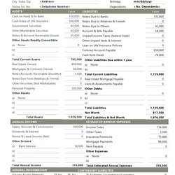 The Highest Quality Personal Financial Statement Templates Forms