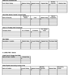 Spiffing Personal Financial Statement Templates Forms Template Kb