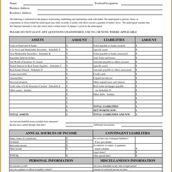 Super Personal Financial Statement Payment Format Throughout Blank Template