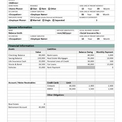 Superb Personal Financial Statement Templates Forms