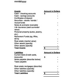 Cool Personal Financial Statement Templates Forms Template Lab