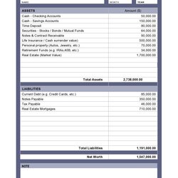 Personal Financial Statement Templates Forms