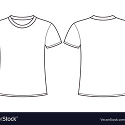 Sublime Blank Tee Shirt Template Front Back Vector Shirts Illustrator Templates Royalty Plain Adobe Print