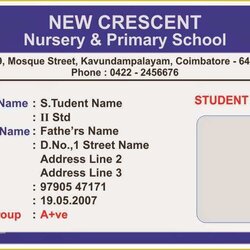 School Id Template Free Download Of Card Coimbatore Elementary