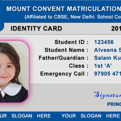 The Highest Quality School Id Card Templates Template