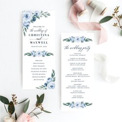 High Quality Free Printable Wedding Program Templates Word