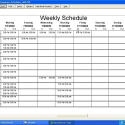 The Highest Quality Excel Spreadsheet Template For Scheduling Templates Schedule Employee Work Weekly