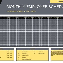 Superior Excel Monthly Calendar Template Employee Schedule