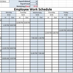 Champion Work Schedule Template For Excel Printable Employee Monthly Templates Sample Staff Weekly Roster
