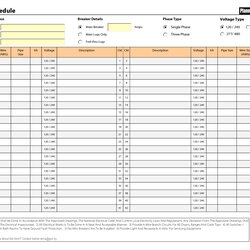 Sublime Electrical Panel Schedule Templates Places Template Excel Label Visit Choose Board
