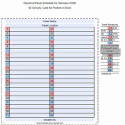 Superior An Electrical Panel Schedule With The Numbers And Symbols For Each Legend Schedules