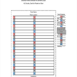 Panel Schedule Examples Format Electrical Template Breaker Circuit Label Excel Example Templates Printable