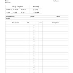 Capital Electrical Panel Schedule Template In Microsoft Word Editable