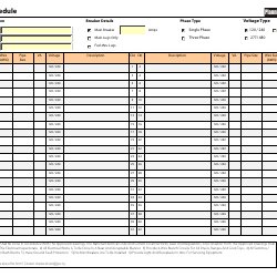 Matchless Electrical Panel Schedule Template Design Construction Engineers Printable Page Thumb