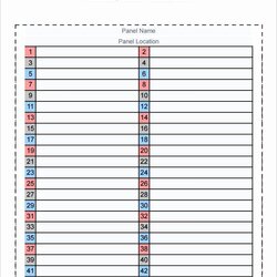 Exceptional Printable Electrical Panel Schedule Template Excel Word