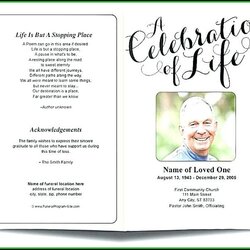 Short Menu Songs For Celebration Of Life Template Free Download