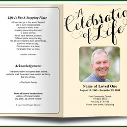 Celebration Of Life Template Publisher Resume Examples