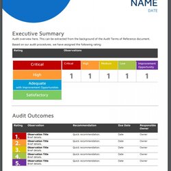 Eminent Awesome Internal Audit Reports Templates Inspirations