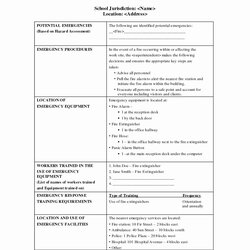 Champion Emergency Operations Plan Template For Your Needs
