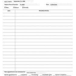 Free Printable Psychotherapy Progress Notes Template Templates