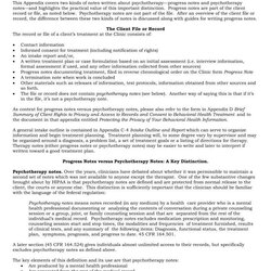 Psychotherapy Note Templates For Good Record Keeping Notes Progress Template And