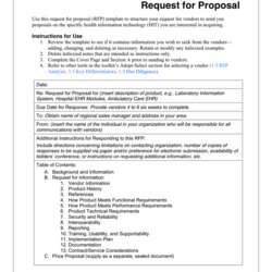 Sublime Request For Proposal In Word And Formats Requirements