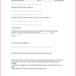 Free Printable Purchase Agreement Template Buying Intent Simple Land Form Real Estate