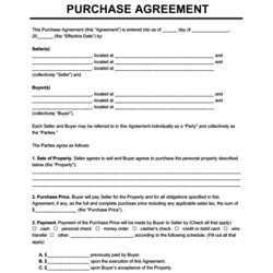 Splendid Purchase Agreement Template Free Word Templates