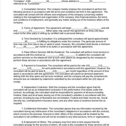 Peerless Free Simple Agreement Templates In Business Consultant Consulting Sample Samples