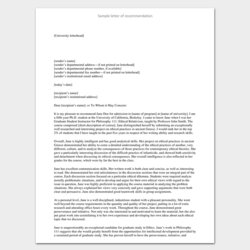 Superior Letter Of Recommendation Templates And Examples Word Sample