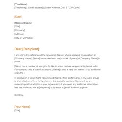 Brilliant Free Letter Of Recommendation Templates Samples