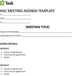 Supreme Your Guide To Meeting Agendas With Top Agenda Templates Template Basic