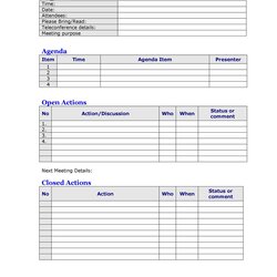 Matchless Effective Meeting Agenda Templates