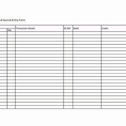 Entry Form Template Free Unique Accounting Journal Excel