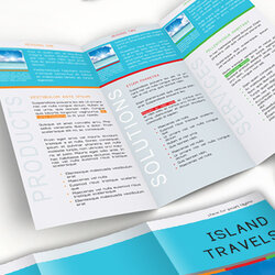 Sterling Free Fold Brochure Template Templates Printable Island Travel Company Departments Areas Lines Three