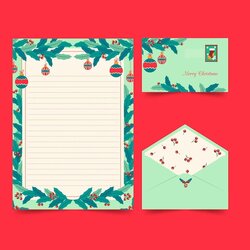 Out Of This World Free Vector Christmas Stationery Template Flat Style